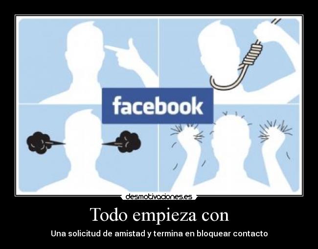 Todo empieza con - Una solicitud de amistad y termina en bloquear contacto
