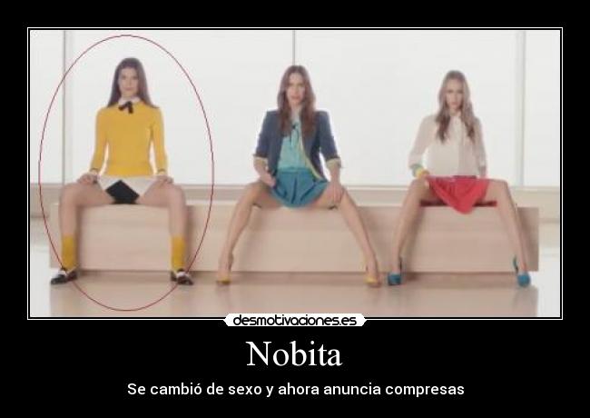 Nobita - Se cambió de sexo y ahora anuncia compresas