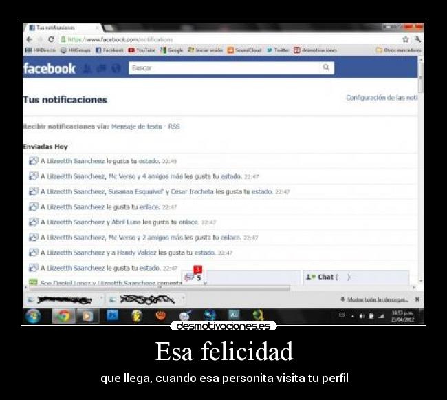 Esa felicidad - que llega, cuando esa personita visita tu perfil
