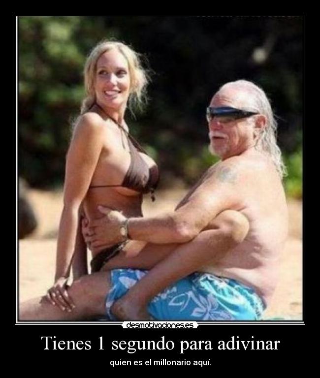 Tienes 1 segundo para adivinar - quien es el millonario aquí.