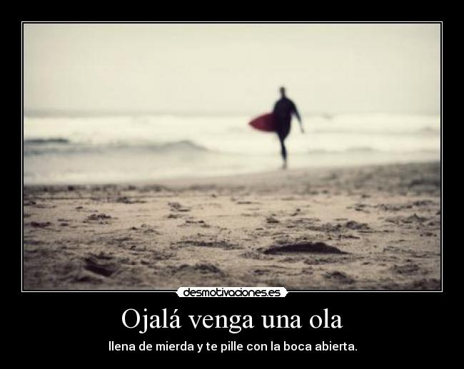 Ojalá venga una ola - llena de mierda y te pille con la boca abierta.
