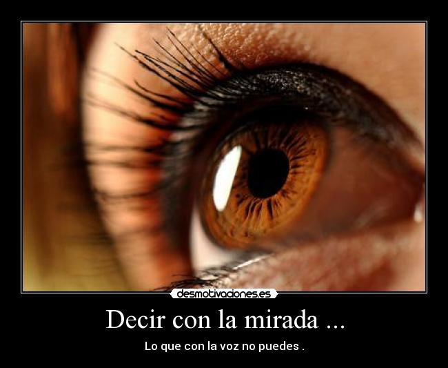 Decir con la mirada ... -