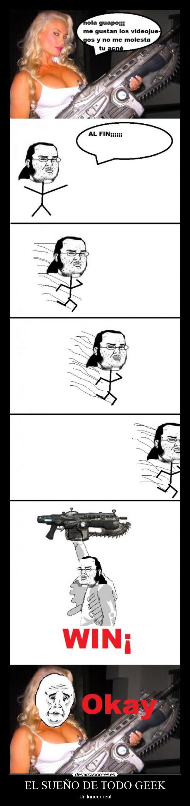 carteles lancer geek sueno memes okay win desmotivaciones