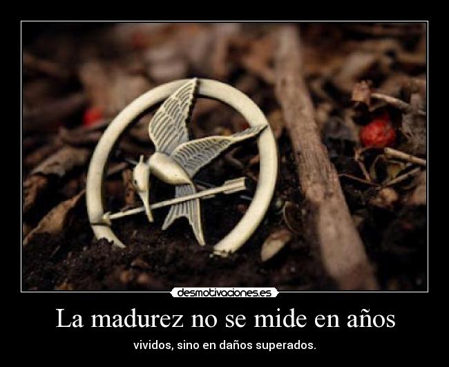 La madurez no se mide en años - vividos, sino en daños superados.