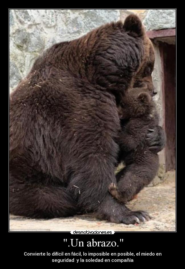 .Un abrazo. - Convierte lo difícil en fácil, lo imposible en posible, el miedo en
seguridad y la soledad en compañía