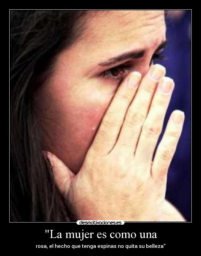 La mujer es como una - rosa, el hecho que tenga espinas no quita su belleza