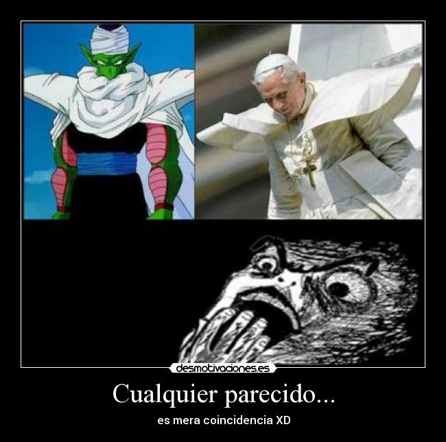 carteles cualquier parecido mera coincidencia piccoro goku dragon ball papa meme inglip desmotivaciones