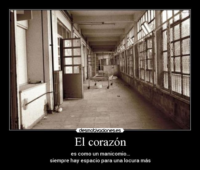 El corazón - es como un manicomio...
siempre hay espacio para una locura más