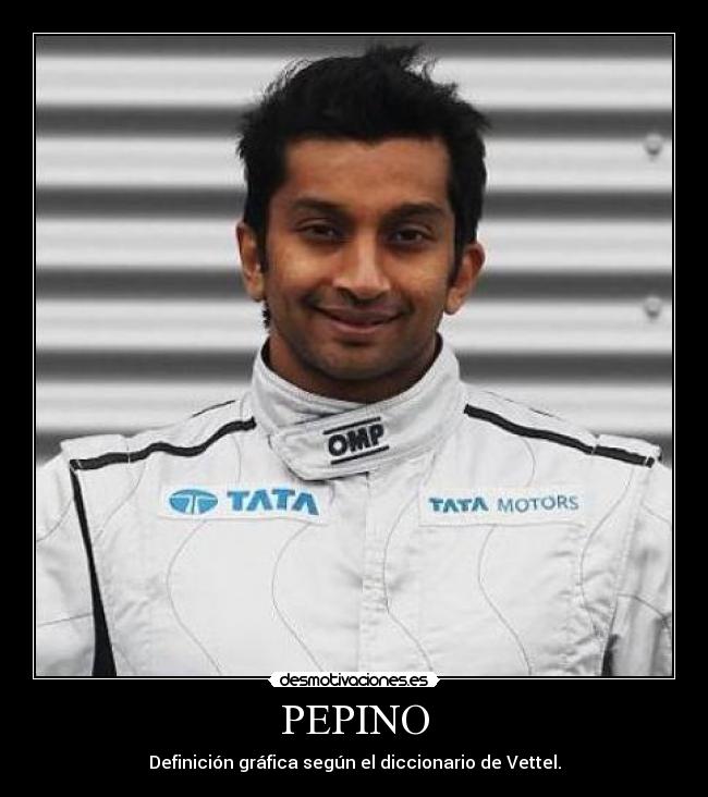 PEPINO - Definición gráfica según el diccionario de Vettel.