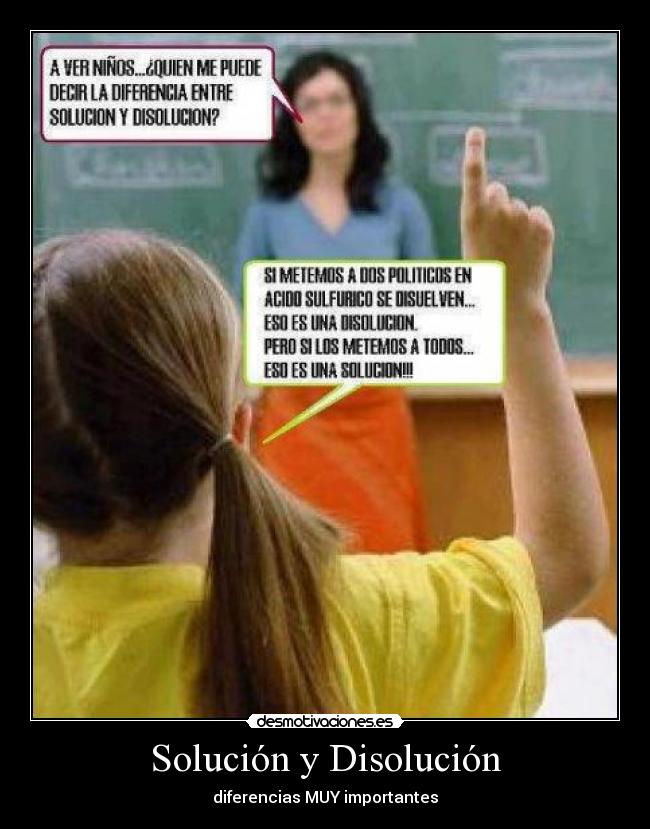 Solución y Disolución - diferencias MUY importantes
