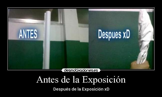 Antes de la Exposición - Después de la Exposición xD