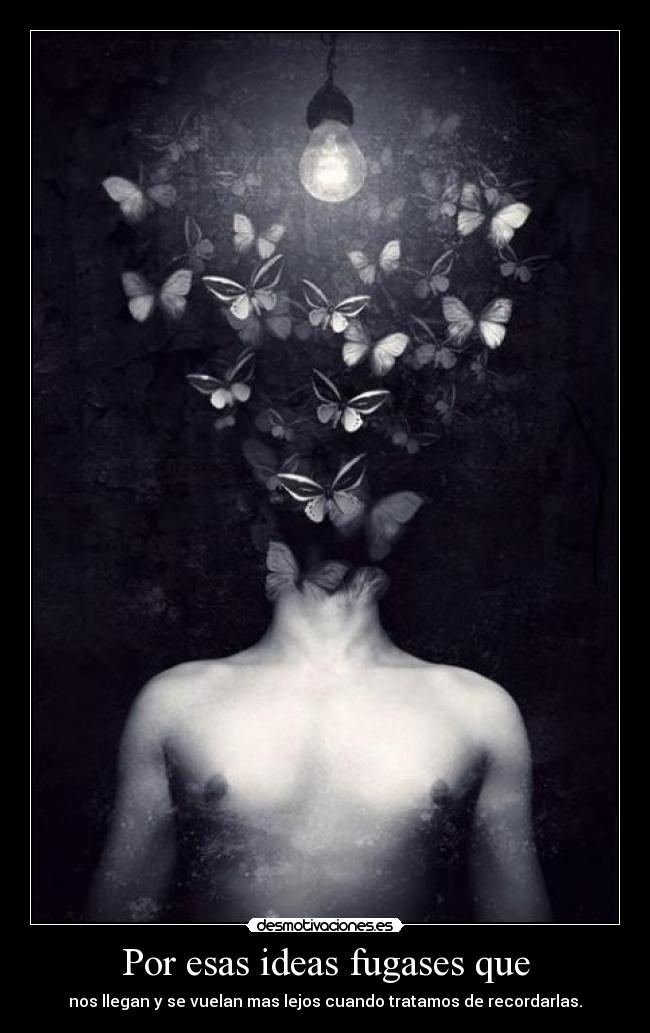 Por esas ideas fugases que - nos llegan y se vuelan mas lejos cuando tratamos de recordarlas.