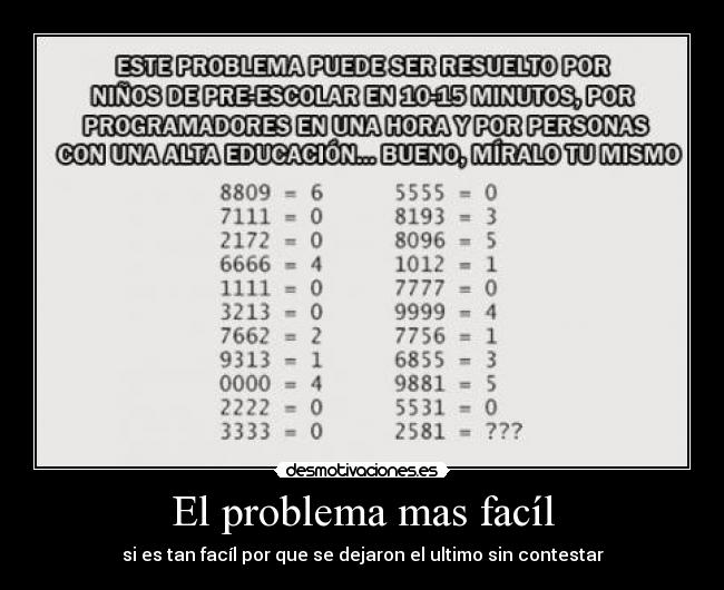 carteles problema facil desmotivaciones