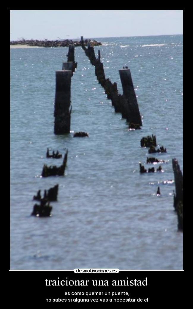 carteles amistad amistad traicion quemar puente necesitar desmotivaciones