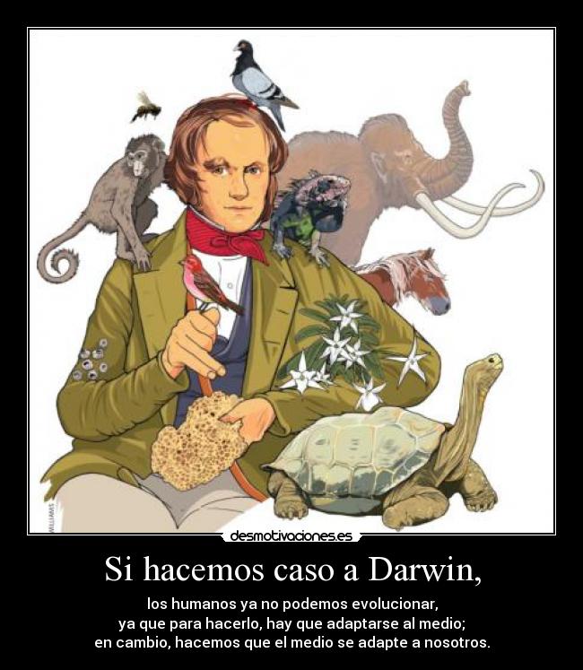 carteles charles darwin evolucion nosotros hacemos bien desmotivaciones