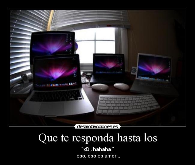Que te responda hasta los - xD , hahaha
eso, eso es amor...