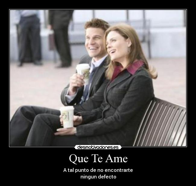Que Te Ame - A tal punto de no encontrarte
ningun defecto