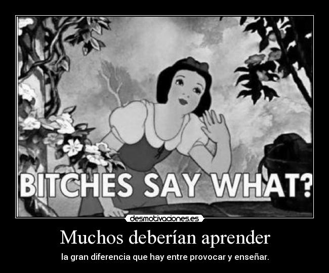 Muchos deberían aprender - la gran diferencia que hay entre provocar y enseñar.