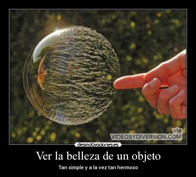 Ver la belleza de un objeto - Tan simple y a la vez tan hermoso