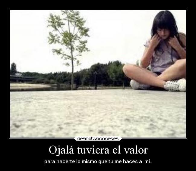 Ojalá tuviera el valor - para hacerte lo mismo que tu me haces a mi..
