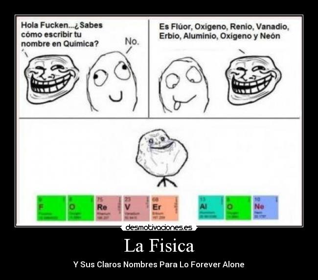 La Fisica - Y Sus Claros Nombres Para Lo Forever Alone