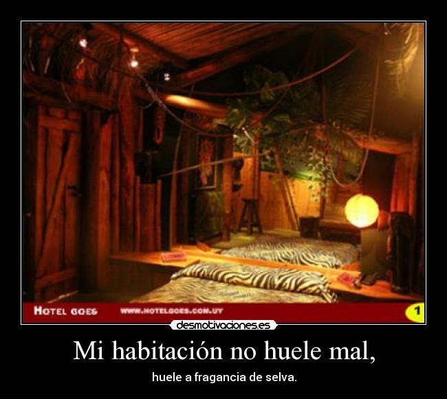 Mi habitación no huele mal, - huele a fragancia de selva.