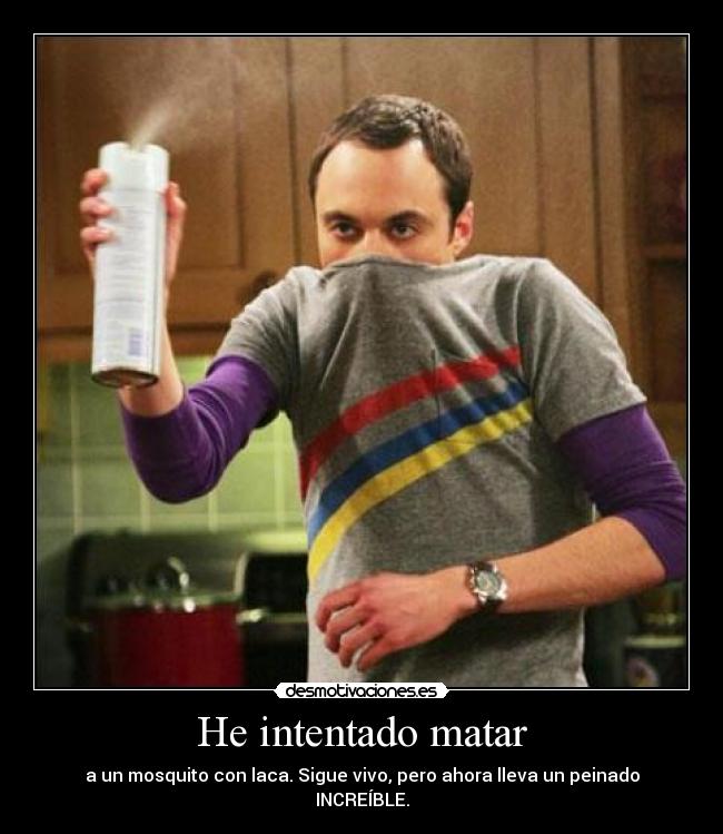carteles intentado matar mosquito laca vivo peinado increible sheldon cooper desmotivaciones