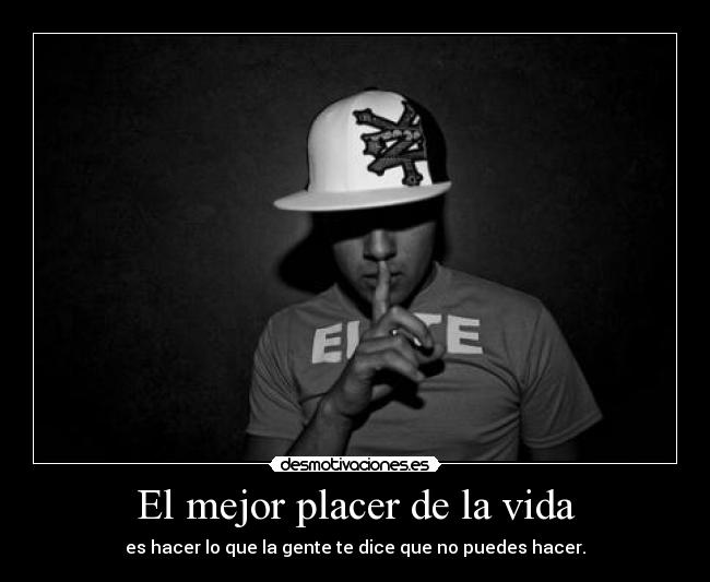El mejor placer de la vida - es hacer lo que la gente te dice que no puedes hacer.