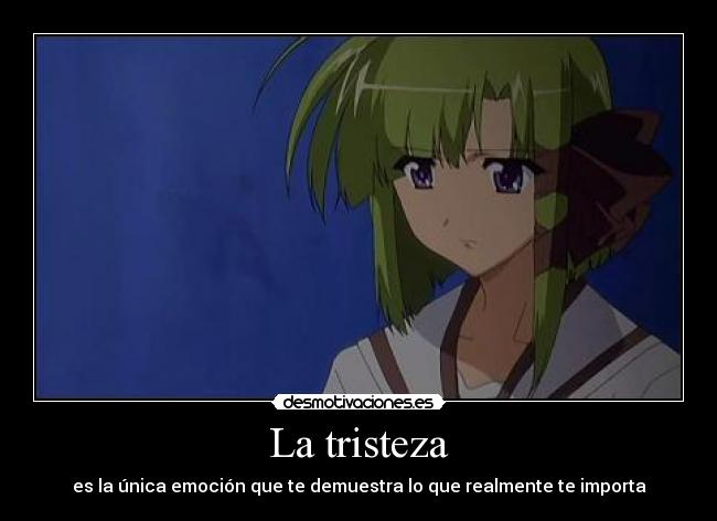 La tristeza - es la única emoción que te demuestra lo que realmente te importa