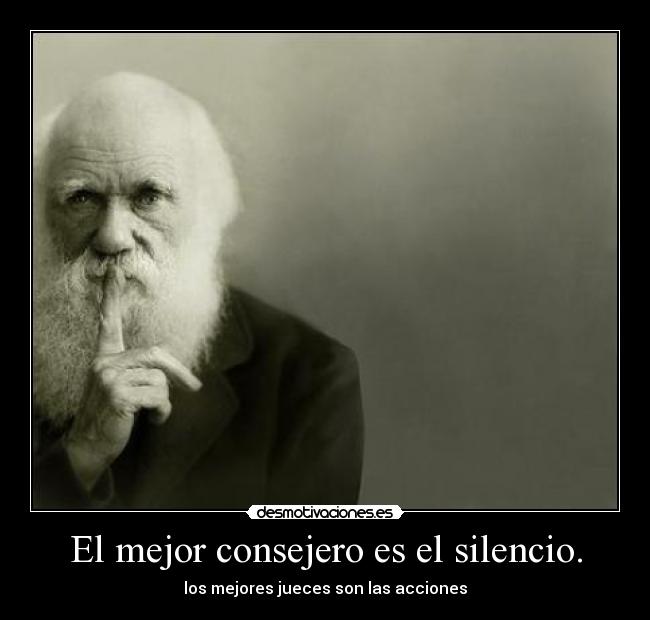 El mejor consejero es el silencio. - los mejores jueces son las acciones