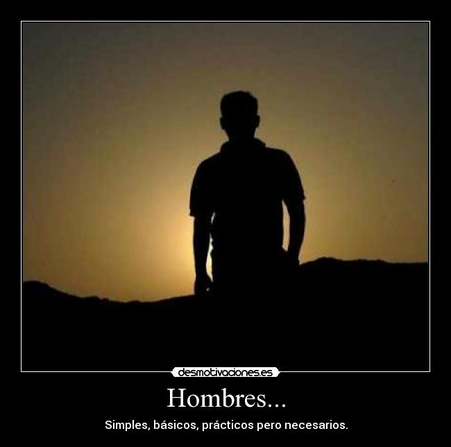Hombres... - Simples, básicos, prácticos pero necesarios.