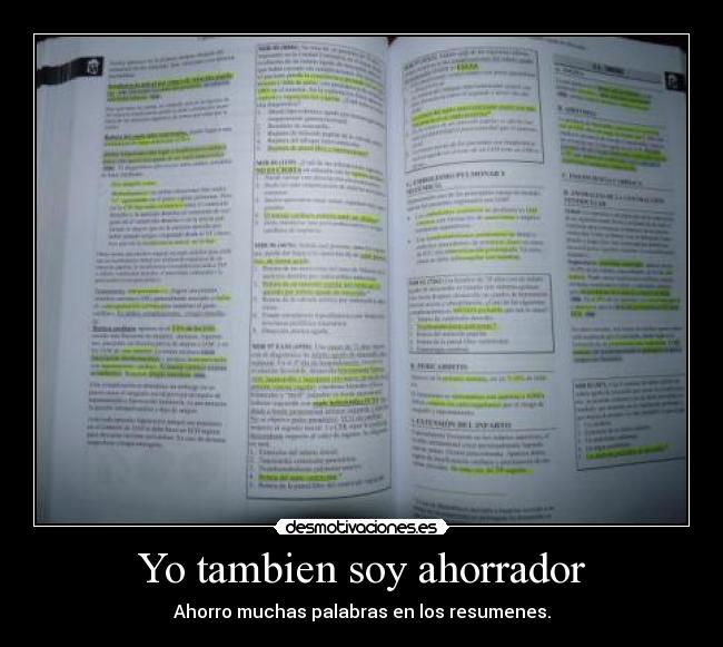 Yo tambien soy ahorrador - Ahorro muchas palabras en los resumenes.