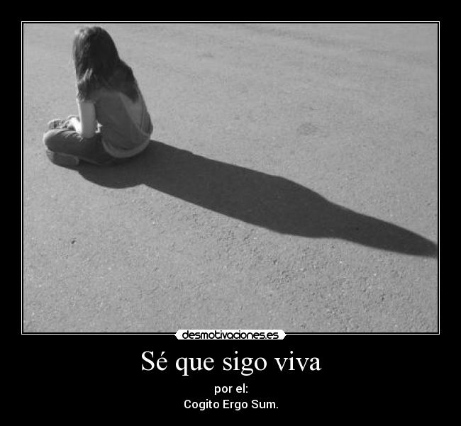 Sé que sigo viva - por el:
Cogito Ergo Sum.