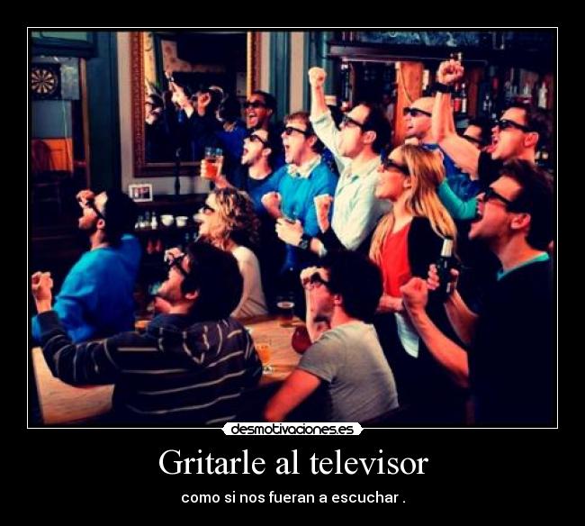 Gritarle al televisor - como si nos fueran a escuchar .