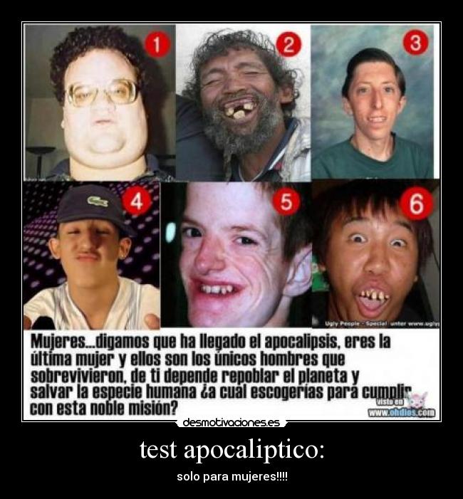 carteles test apocaliptico desmotivaciones