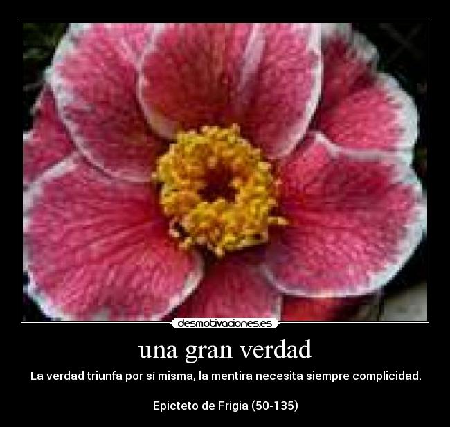 una gran verdad - La verdad triunfa por sí misma, la mentira necesita siempre complicidad.

Epicteto de Frigia (50-135)