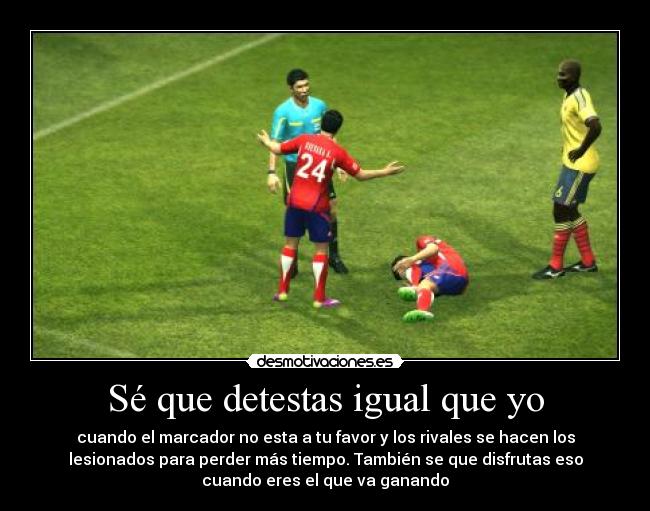 Sé que detestas igual que yo -