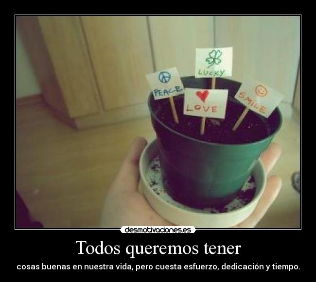 carteles todos queremos tener cosas buenas desmotivaciones