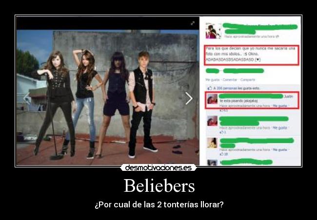 Beliebers - ¿Por cual de las 2 tonterías llorar?