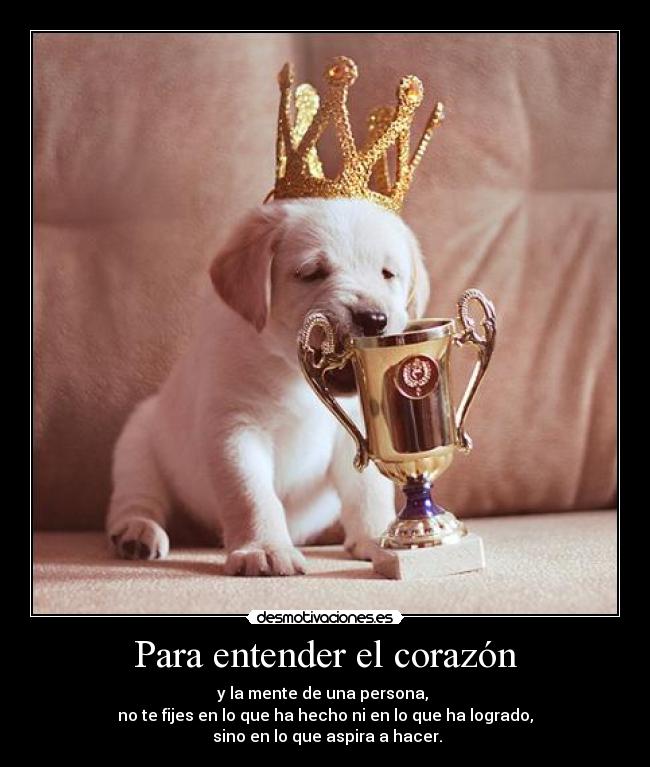 Para entender el corazón - y la mente de una persona, 
no te fijes en lo que ha hecho ni en lo que ha logrado,
 sino en lo que aspira a hacer.