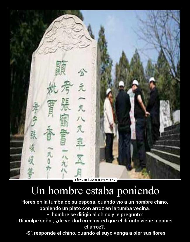 Un hombre estaba poniendo - 