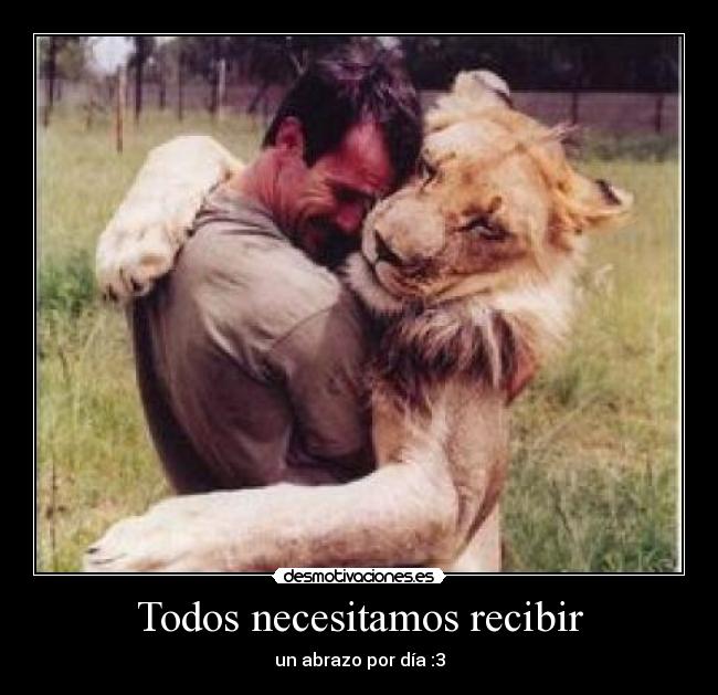 Todos necesitamos recibir - un abrazo por día :3