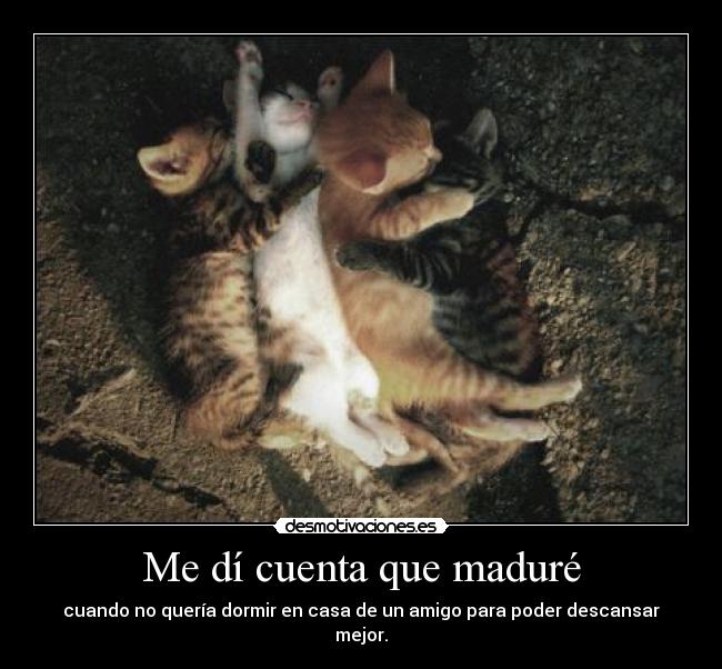 Me dí cuenta que maduré -