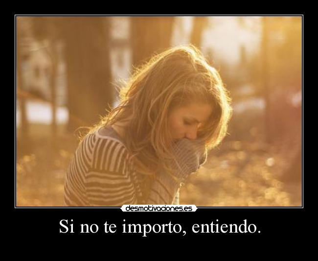 Si no te importo, entiendo. - 