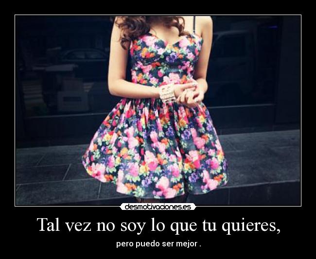 Tal vez no soy lo que tu quieres, - pero puedo ser mejor .