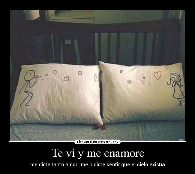 Te vi y me enamore - me diste tanto amor , me hiciste sentir que el cielo existía