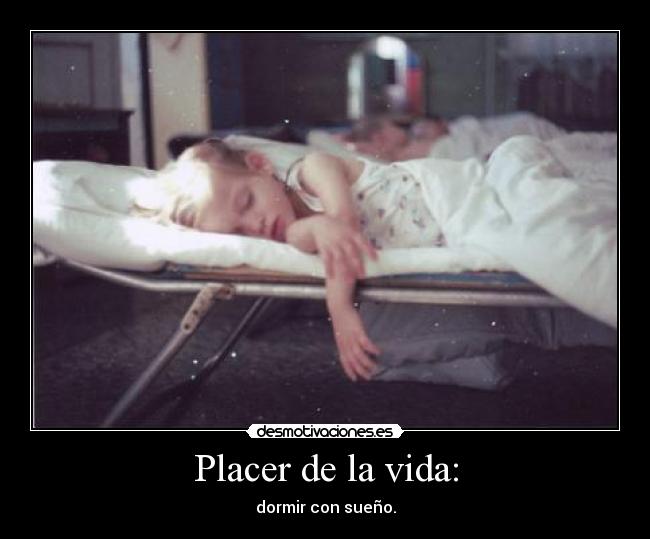 Placer de la vida: - dormir con sueño.