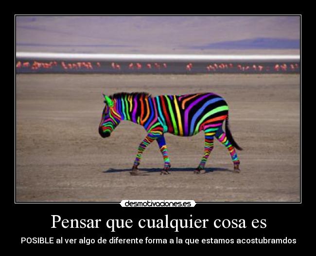 Pensar que cualquier cosa es - POSIBLE al ver algo de diferente forma a la que estamos acostubramdos