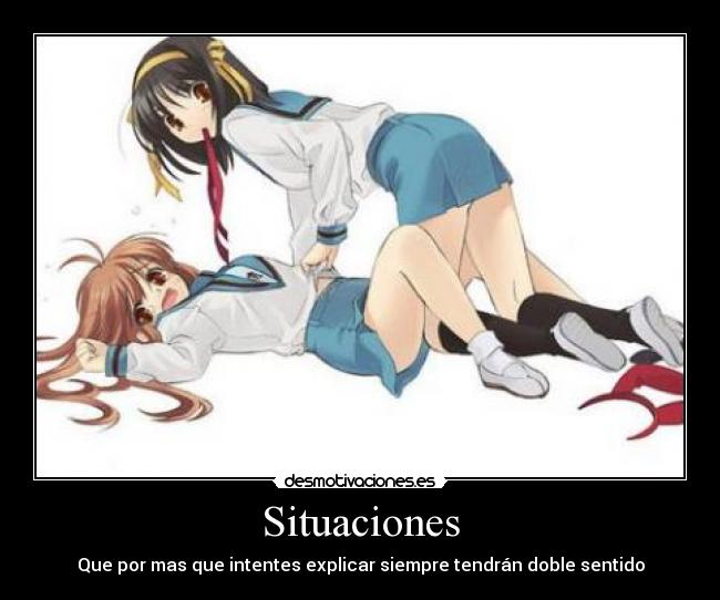 carteles anime manga kawaii nigatsu harukaze moe asahina haruhi yuri desmotivaciones