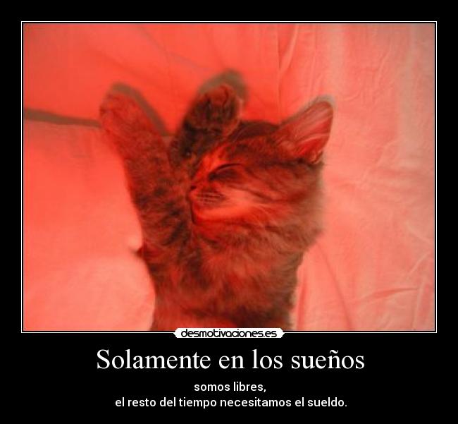 Solamente en los sueños - somos libres,
el resto del tiempo necesitamos el sueldo.